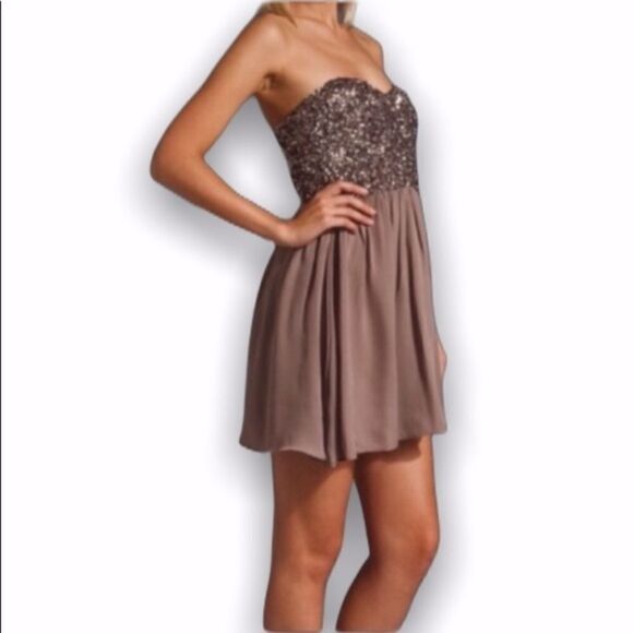 Strapless Parker  sequin dress SZ S - Picture 2 of 8